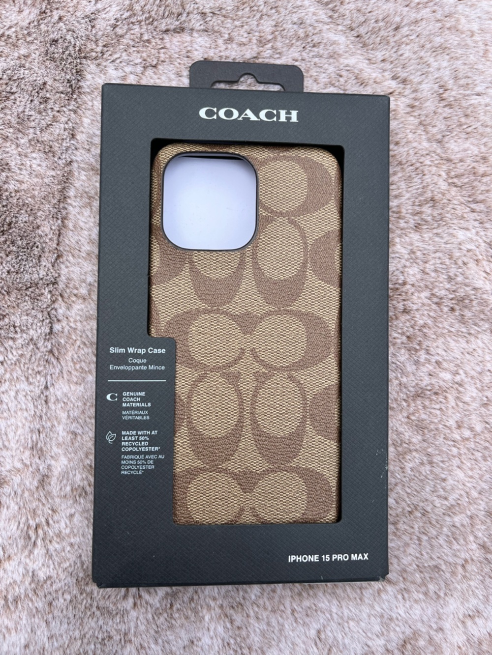 Coach Monogram iPhone 15 Pro Max Slim Wrap Phone Case New in Box